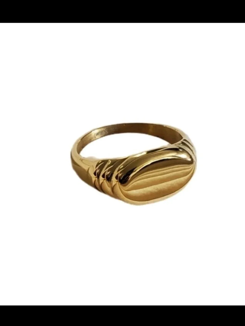 Men's Ever True Vermeil Ion Plated Minimalist Signet Oval Ring Sz 14